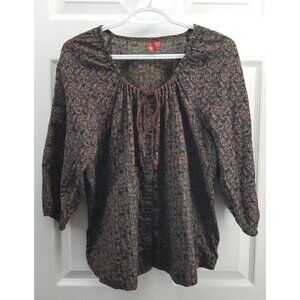 EDC Floral Button up Blouse Sz XL Fall Colours